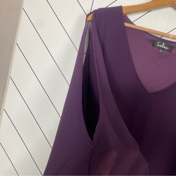 Lulus Purple Shift Dress with Split Sleeves - Size Large - Picture 7 of 8
